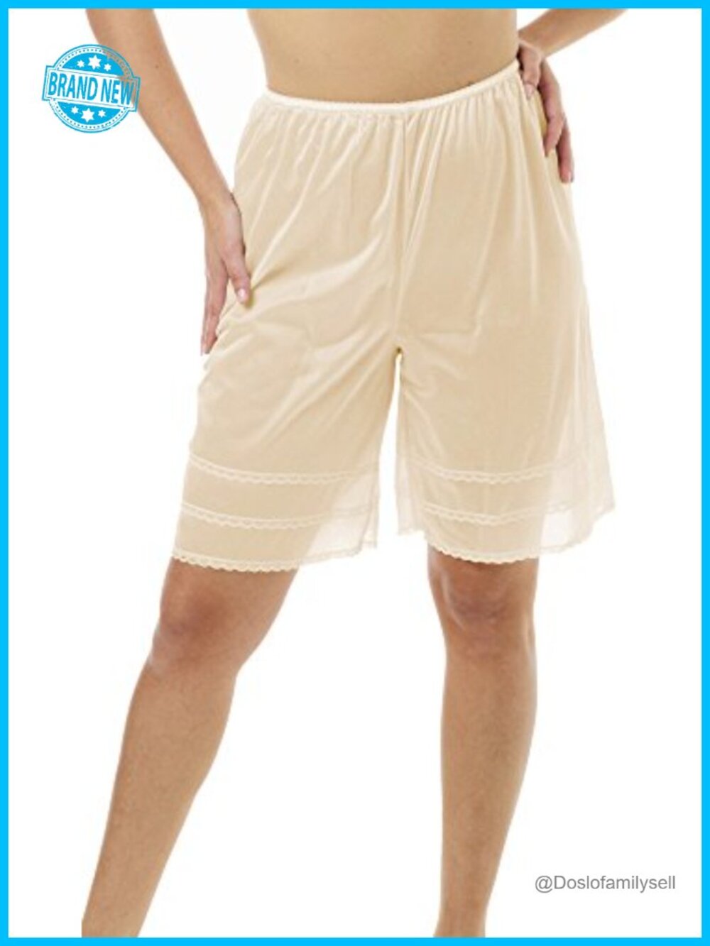 Snip-a-Length Pettipants Culotte Slip Bloomers Split Skirt Nylon